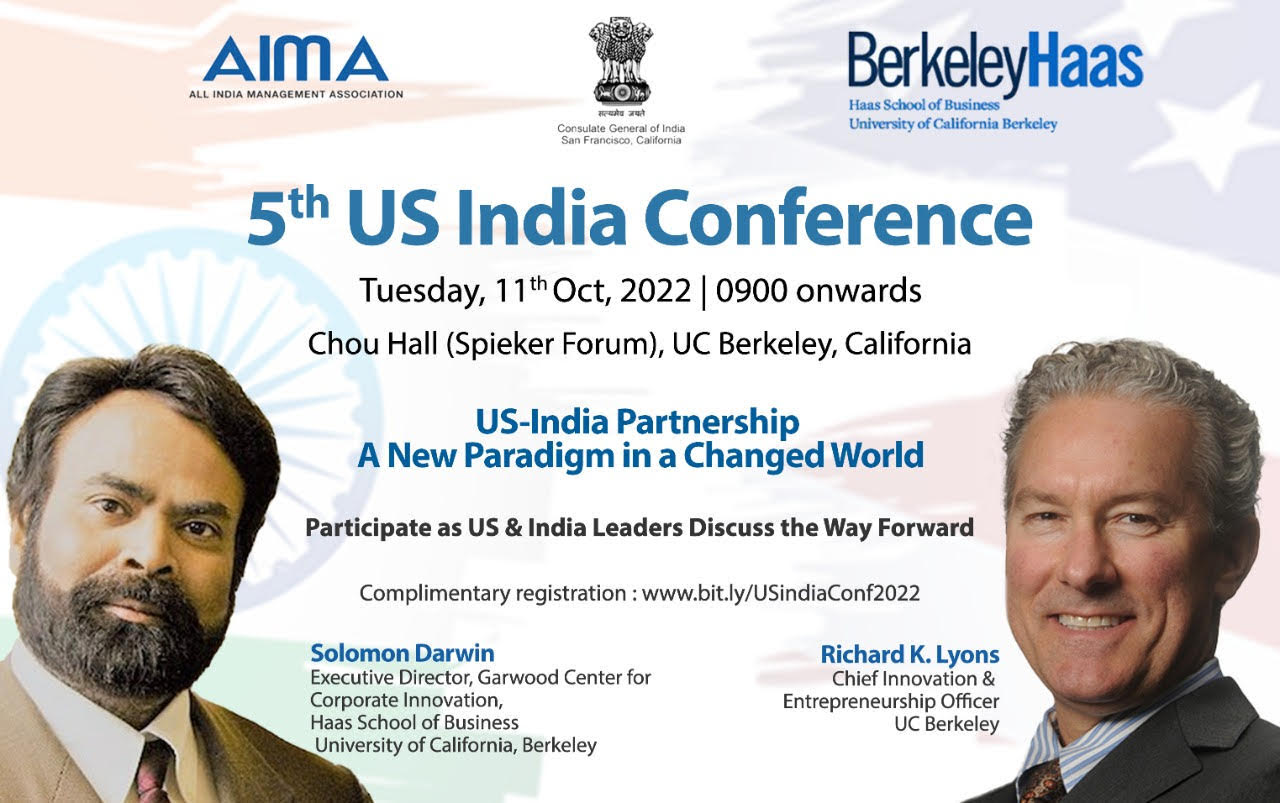 5th US India Conference at UC Berkeley Haas - register for free